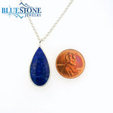 Sterling Silver Necklace w/ Lapis Lazuli -20.5 Inches